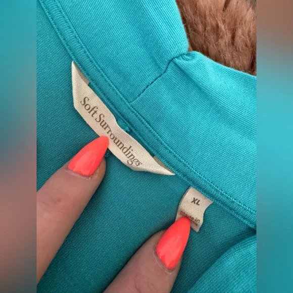 Soft Surroundings Teal Twist Front Sleeveless Tunic Top XL Modal Blend - Picture 3 of 4